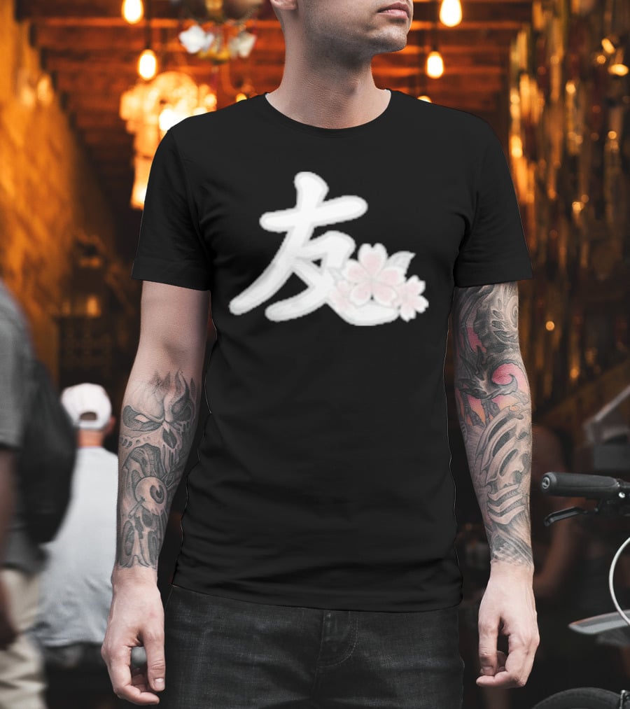 YFK Blossoms Sakura Kanji Friendship T-Shirt