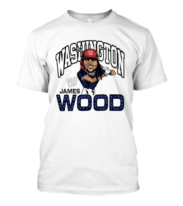 Washington Nationals James Wood MLB Baseball Caricature T-Shirt