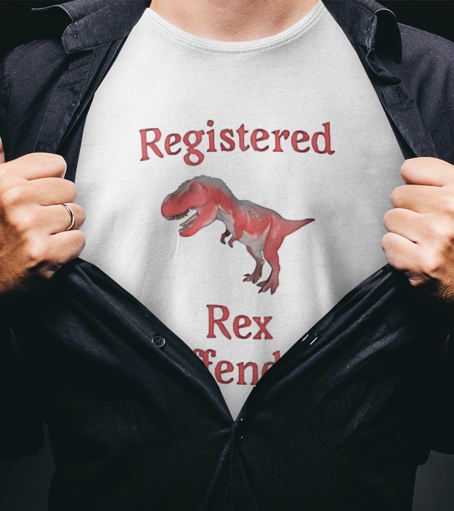 Registered Rex Offender Dinosaur Humor T-Shirt