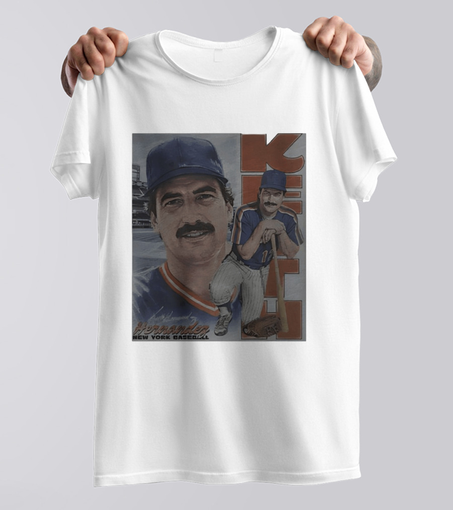 Keith Hernandez New York Baseball Mets Player Portrait With Bat T-Shirt