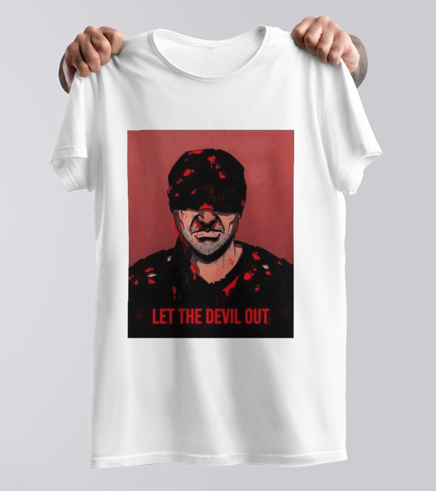 Daredevil Let The Devil Out Blindfolded Hero T-Shirt