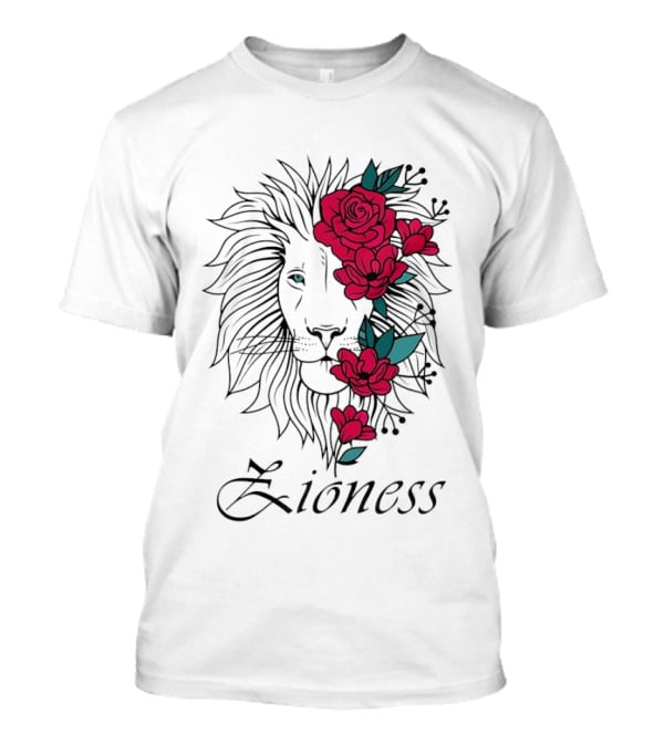Lion Head Rose Lioness Zioness T-Shirt