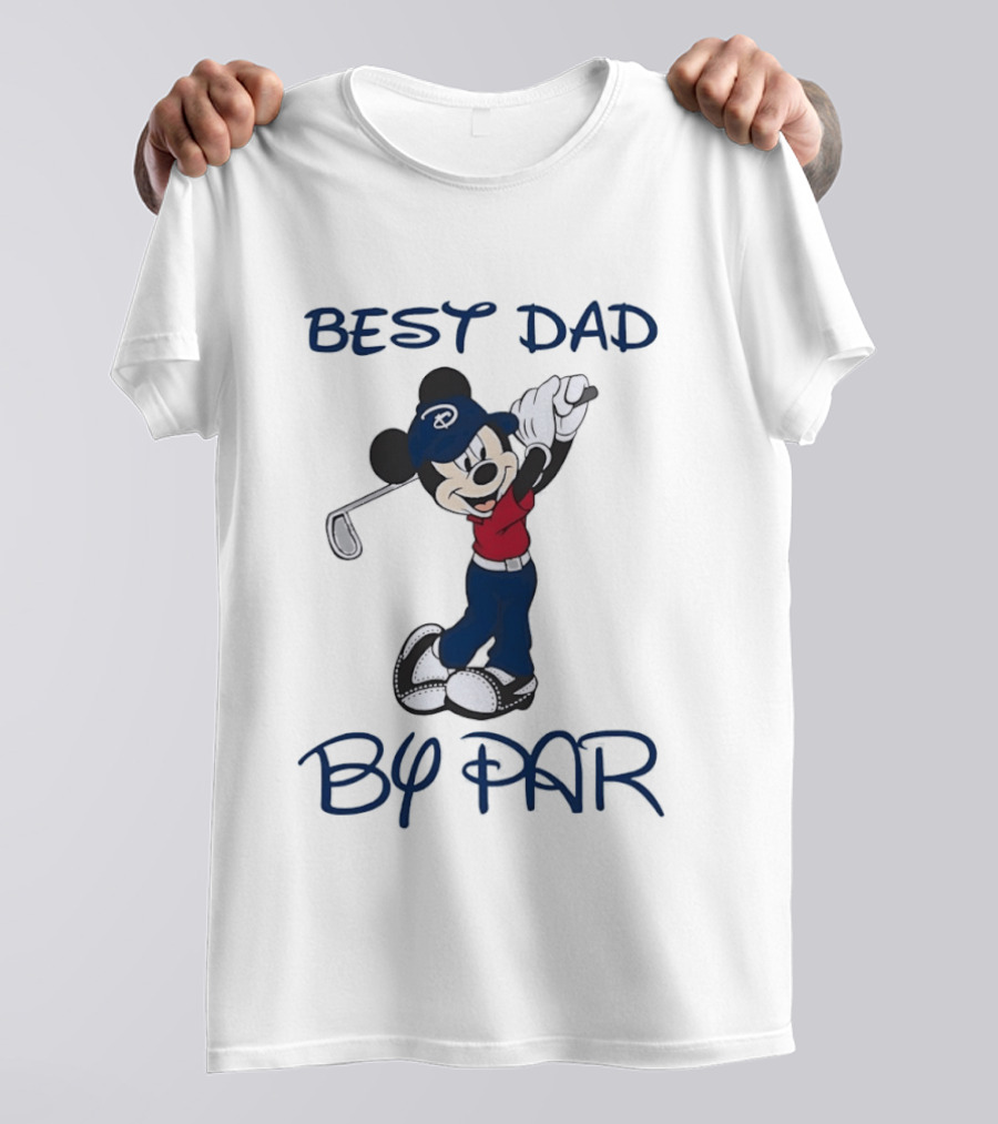 Best Dad By Par Mickey Mouse Playing Golf T-Shirt