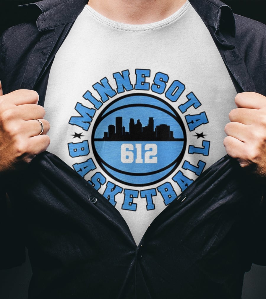 Minnesota Basketball 612 City Skyline T-Shirt