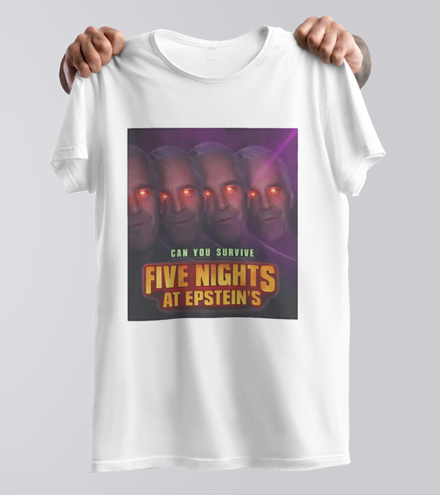 Five Nights At Epstein's Can You Survive Imagery With Glowing Eyes T-Shirt