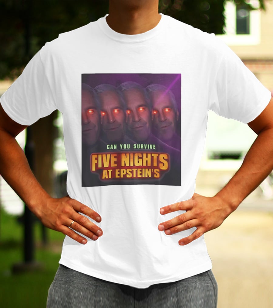 Five Nights At Epstein's Can You Survive Imagery With Glowing Eyes T-Shirt