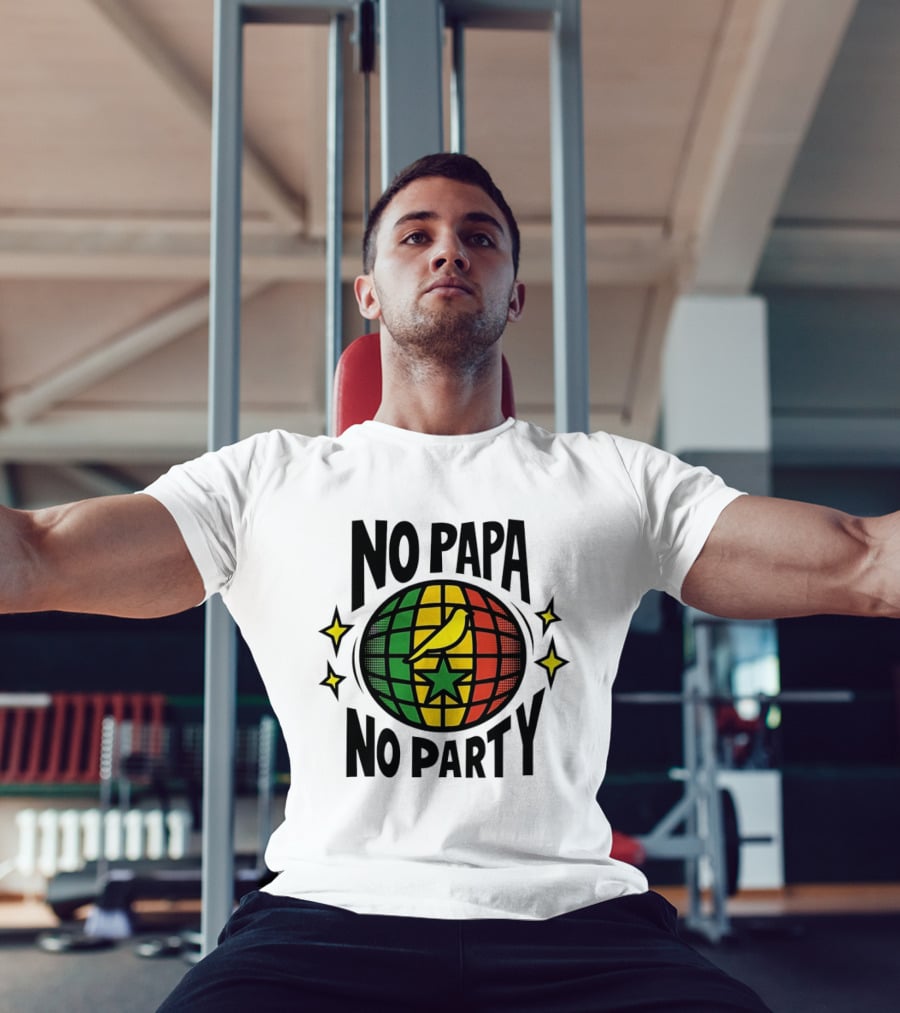 No Papa No Party Bird Star Globe Jamaican T-Shirt