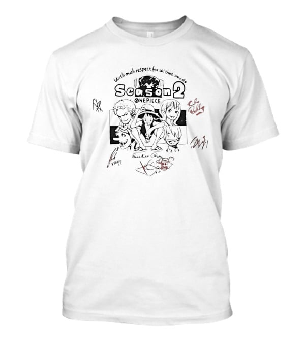 One Piece Live Action Season 2 Straw Hat Crew Commemorative Signed Collection T-Shirt