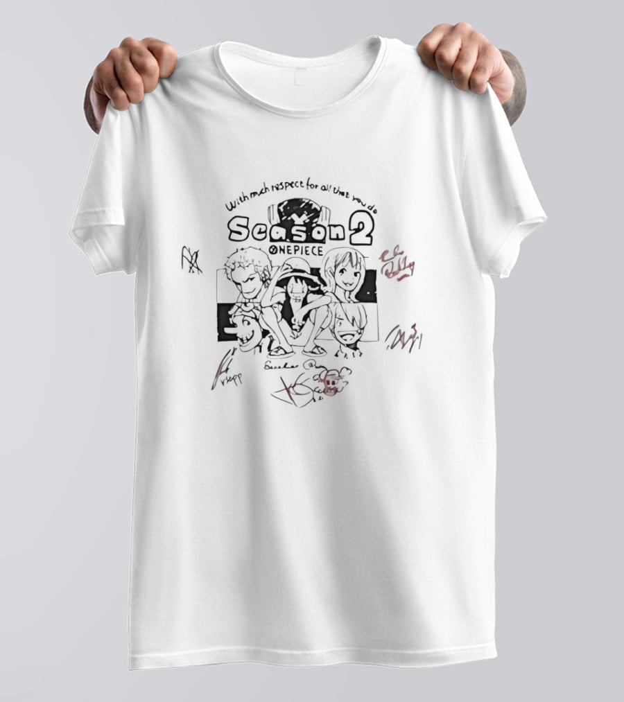 One Piece Live Action Season 2 Straw Hat Crew Commemorative Signed Collection T-Shirt