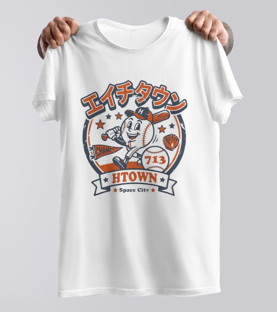 HTOWN 713 Champs Space City Baseball T-Shirt
