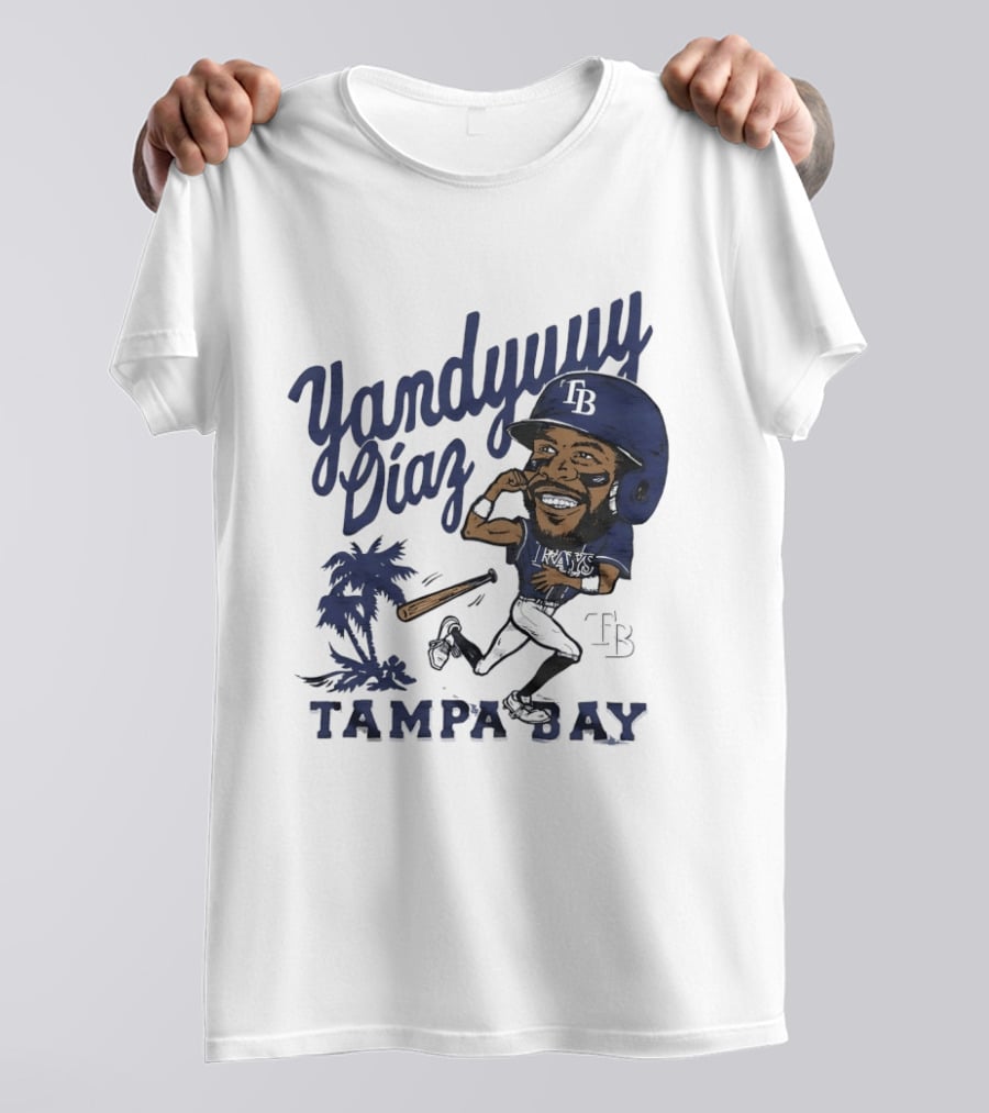 Yandy Diaz Tampa Bay Rays Yandyuuuu MLB Baseball Caricature T-Shirt