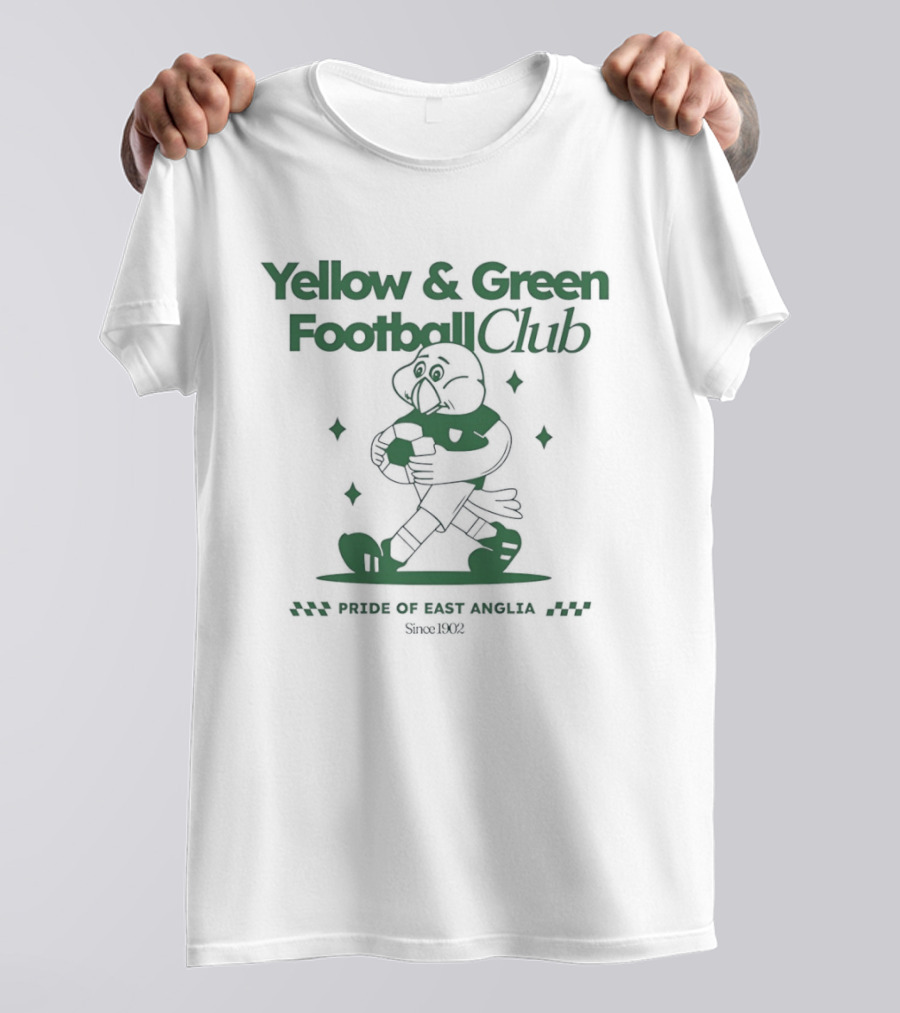 Yellow Green Football Club Pride Of East Anglia Since 1902 T-Shirt