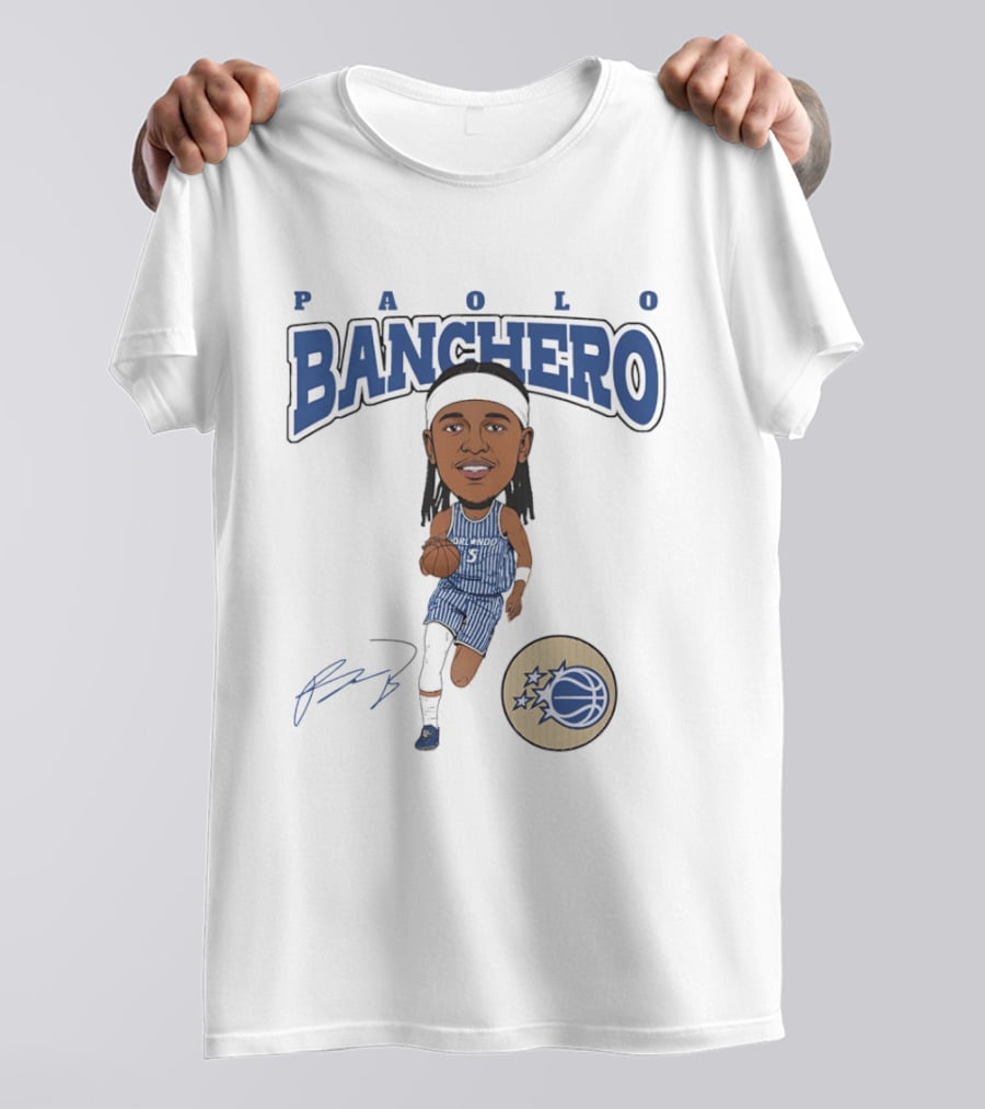 Paolo Banchero Orlando Magic Basketball Player Cartoon T-Shirt