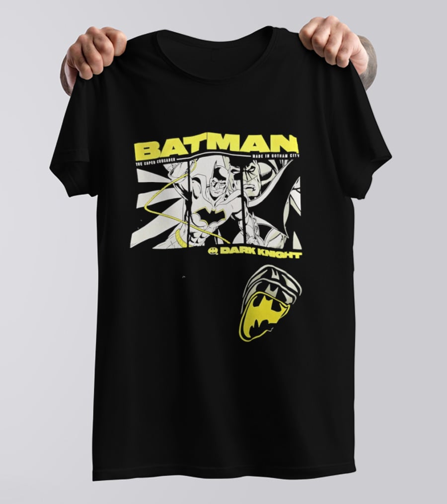 Batman Dark Knight Yellow Caped Crusader Montage T-Shirt