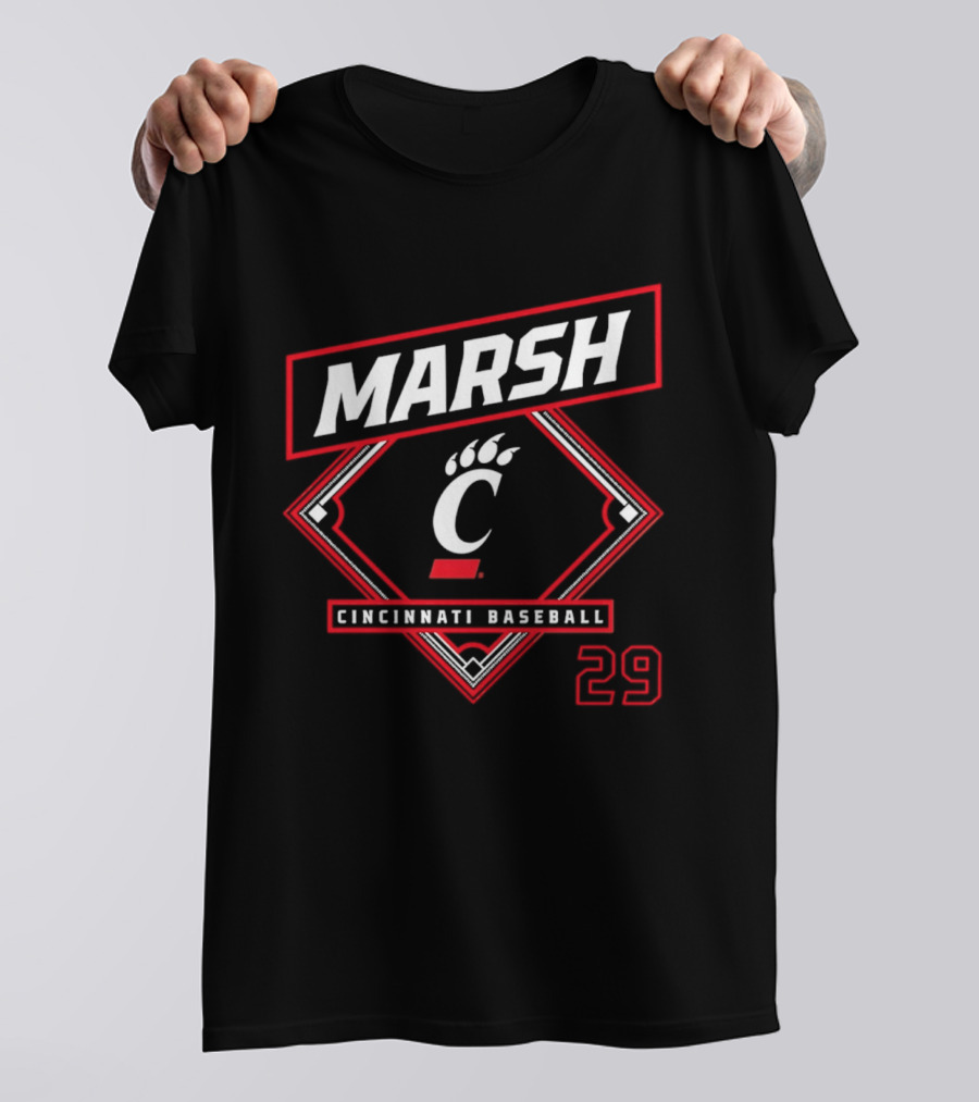 Marsh 29 Cincinnati Baseball Bearcats C Logo 2026 T-Shirt
