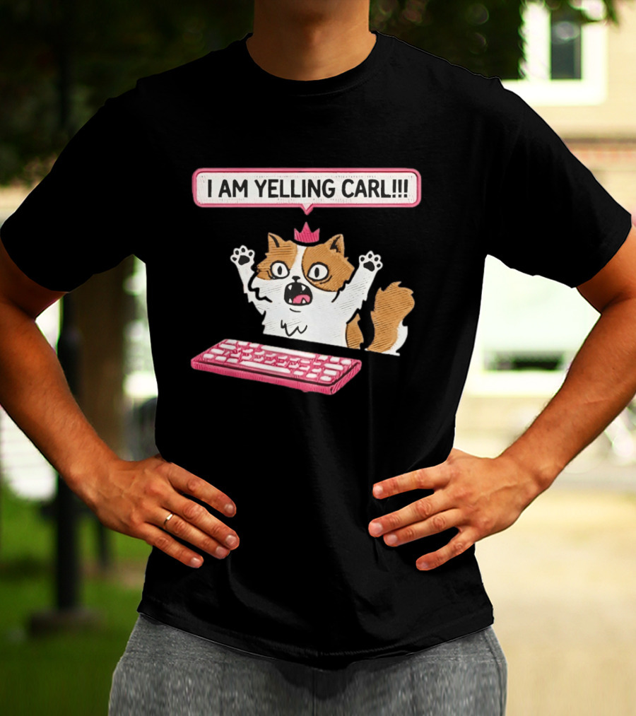 Cat Princess Donut I Am Yelling Carl Keyboard T-Shirt