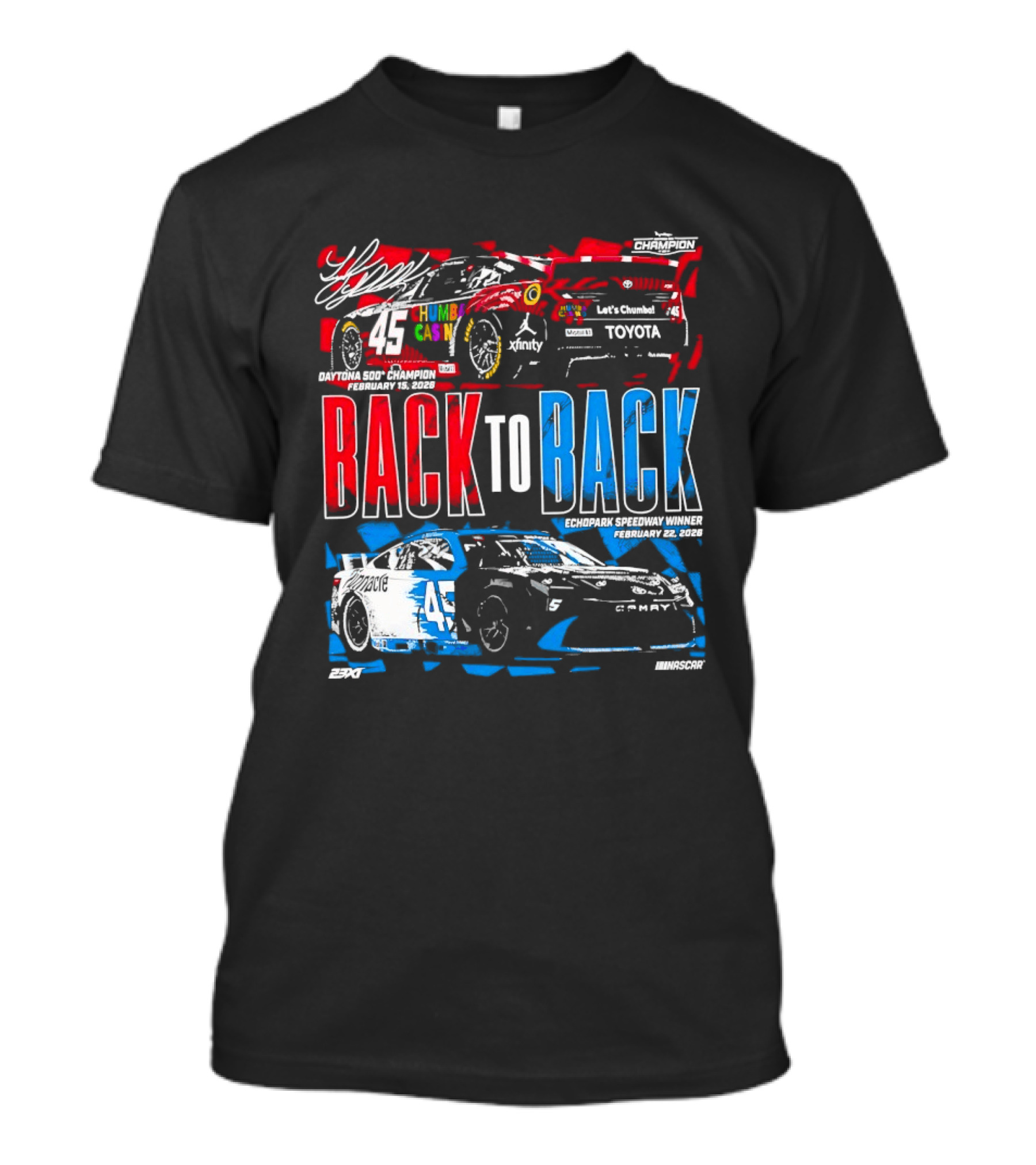 Back To Back Daytona 500 2026 Echopark Speedway Toyota Racing T-Shirt