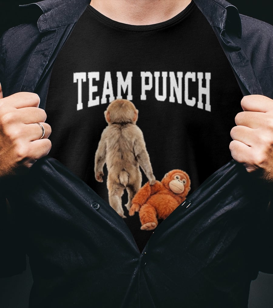 Team Punch Viral Monkey Stuffed Toy Fun T-Shirt