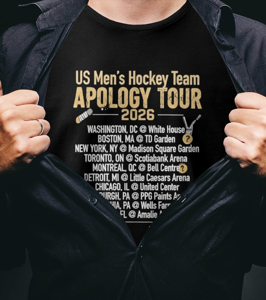 US Men's Hockey Team Apology Tour 2026 Washington DC To Tampa FL T-Shirt