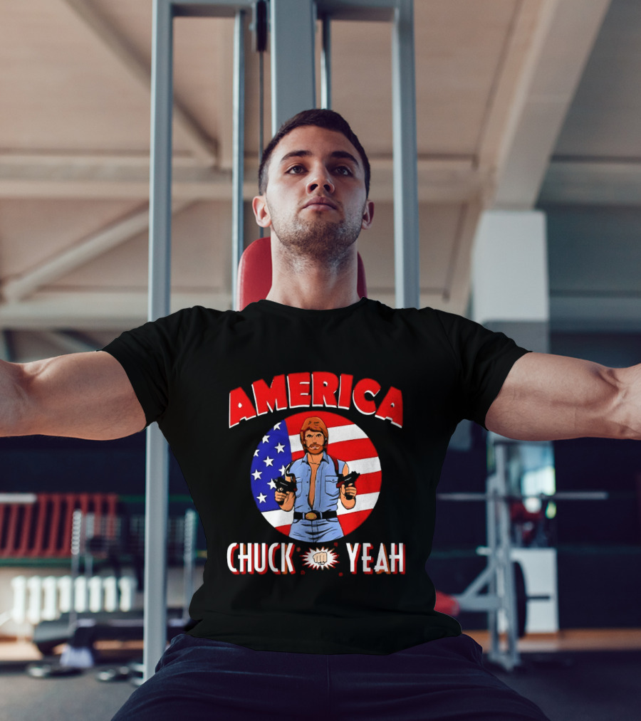 America Chuck Yeah Chuck Norris USA Flag T-Shirt