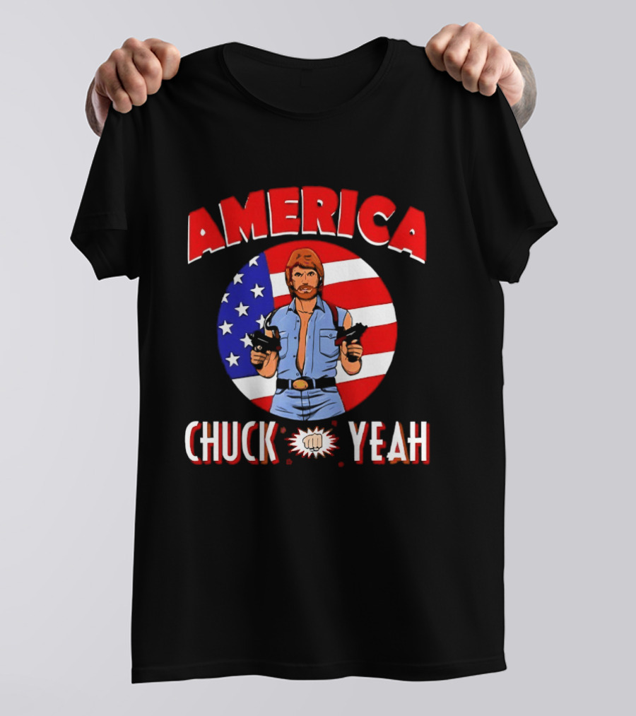 America Chuck Yeah Chuck Norris USA Flag T-Shirt