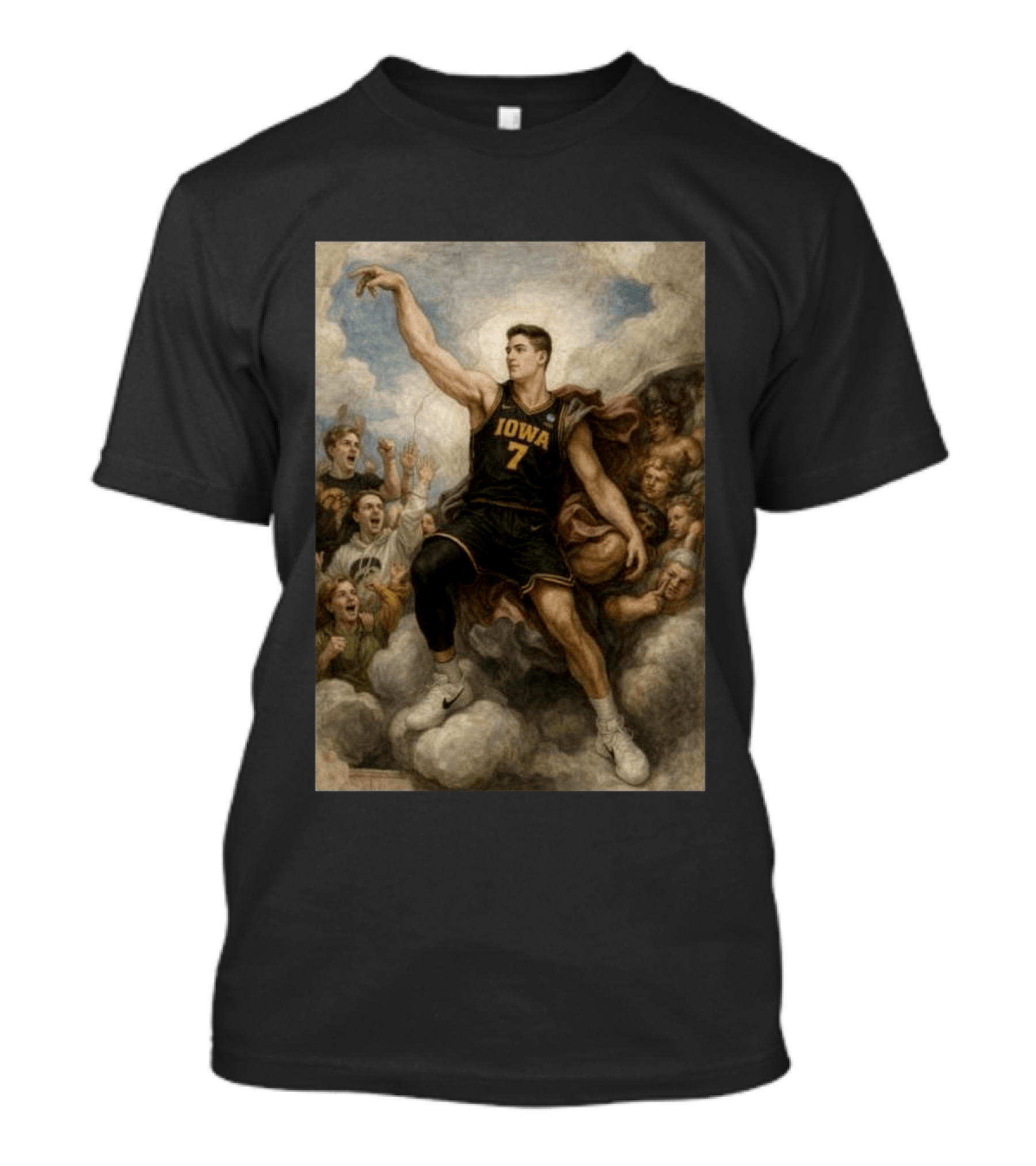 Iowa Hawkeyes Alvaro Folgueiras Number 7 Basketball Renaissance Style Fans T-Shirt