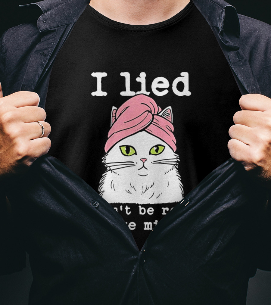 I Lied Cat Won't Be Ready In Five Minutes Pink Headwrap T-Shirt