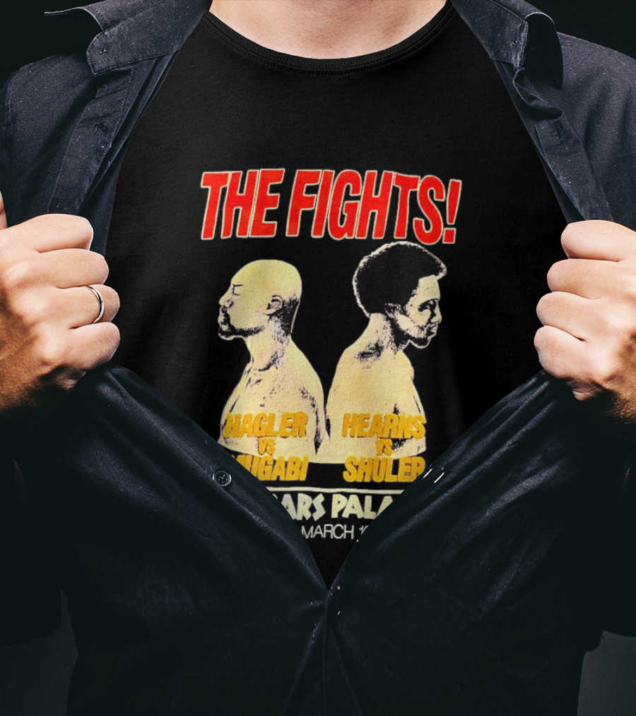 The Fights Hagler Vs Abi Hearns Vs Shuler Caesars Palace 1986 T-Shirt
