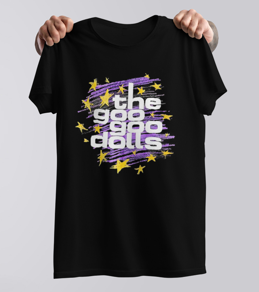 The Goo Goo Dolls Purple And Yellow Stars Brushstroke T-Shirt