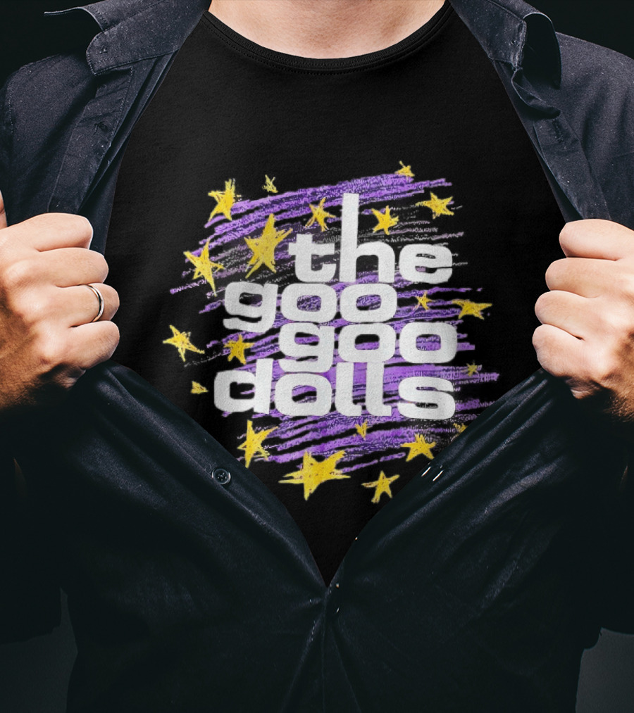 The Goo Goo Dolls Purple And Yellow Stars Brushstroke T-Shirt