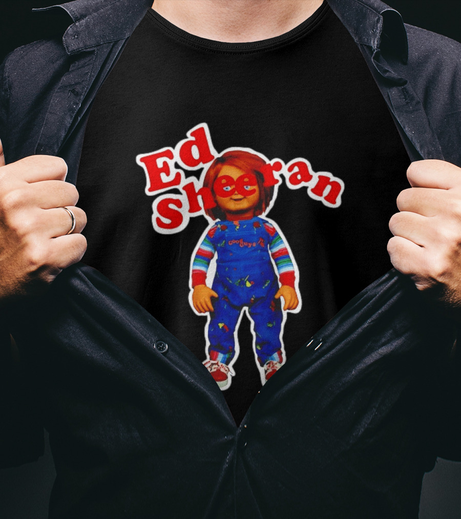 Ed Sheeran Chucky Doll Red Hair Suspender Outfit T-Shirt