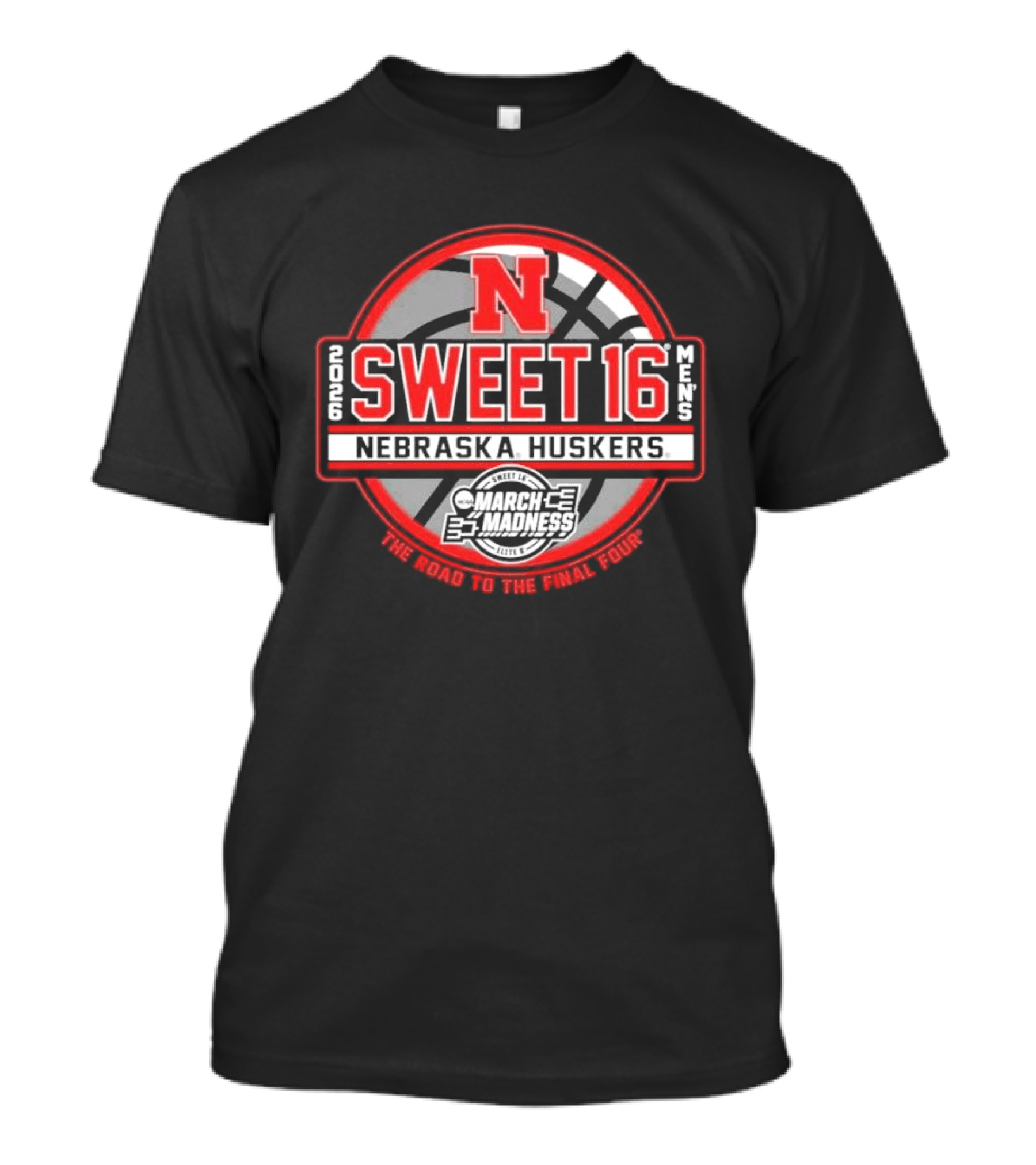 Nebraska Huskers Sweet 16 March Madness Men's Basketball Road To Final Four 2026 T-Shirt