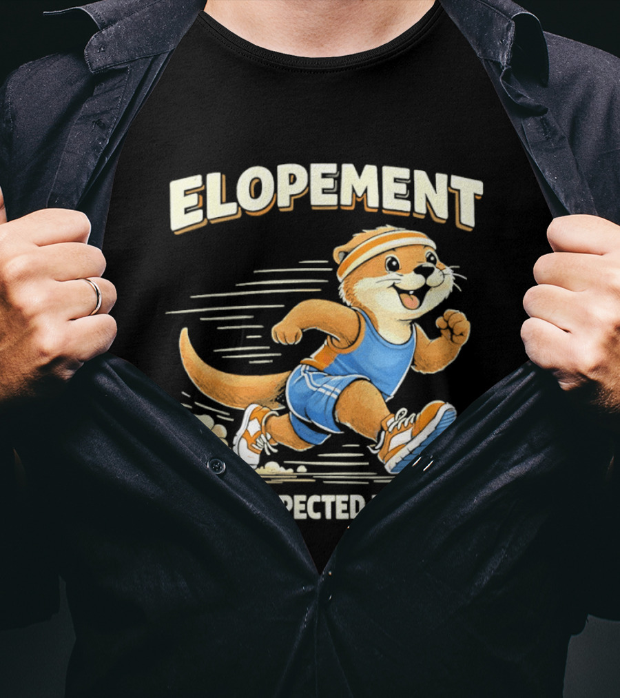 Elopement The Unexpected Workout Otter Running In Blue And Orange Sports Gear T-Shirt
