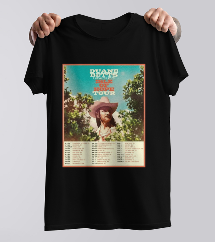 Duane Betts Palmetto Motel Isle Of Hope Tour Dates 2026 T-Shirt