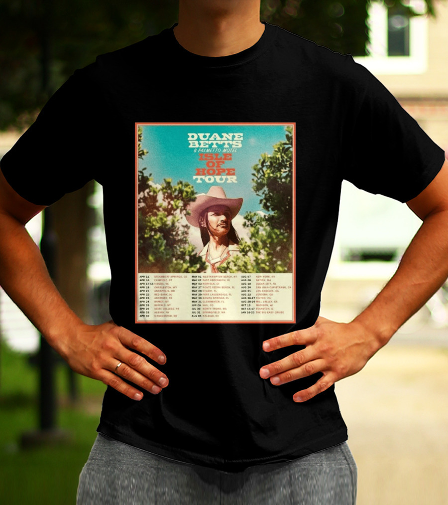 Duane Betts Palmetto Motel Isle Of Hope Tour Dates 2026 T-Shirt