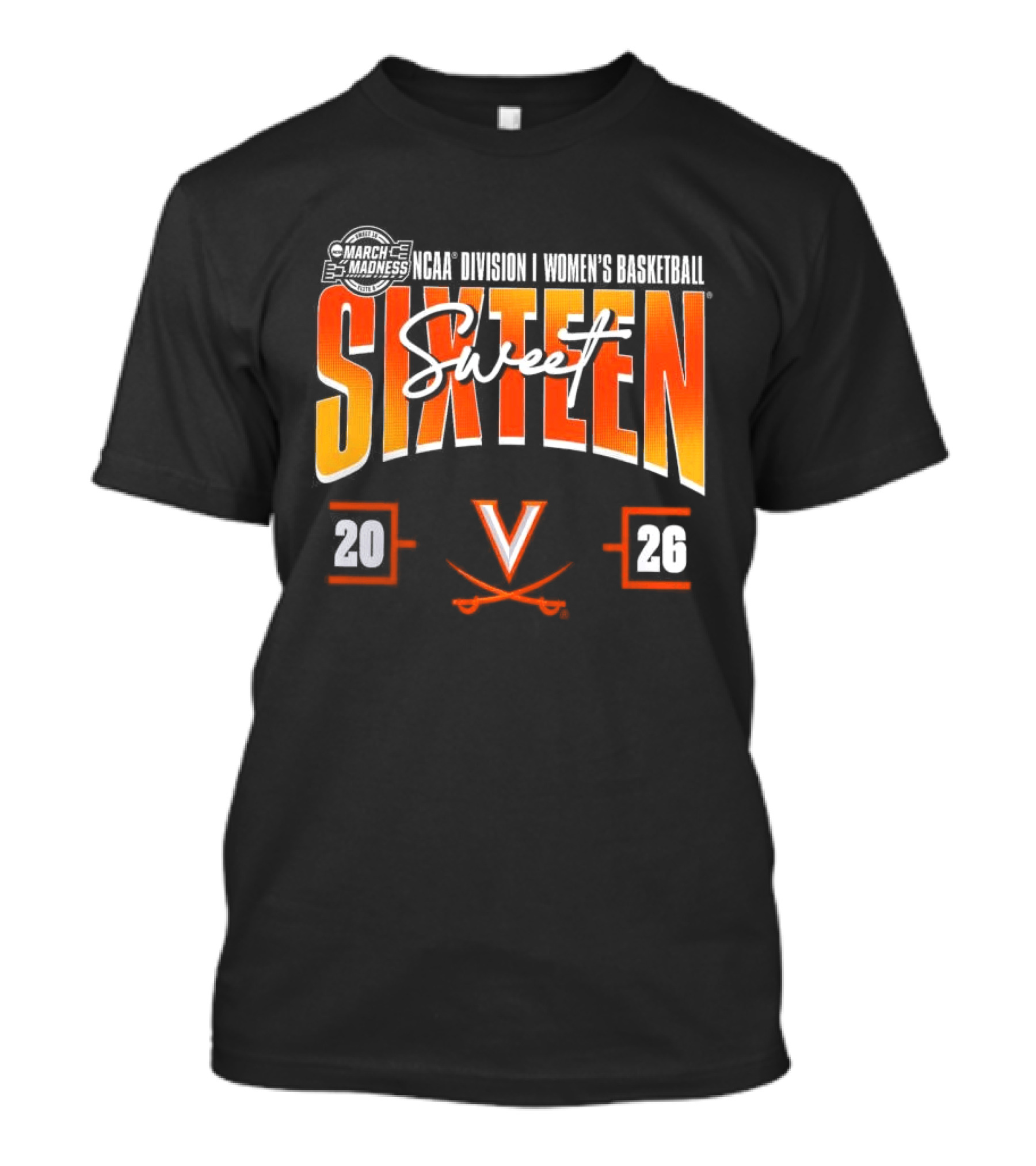 2026 NCAA Women's Basketball Sweet Sixteen Virginia Cavaliers Tournament T-Shirt