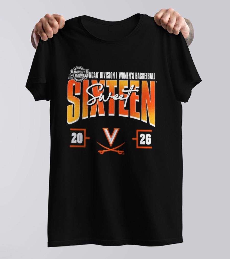 2026 NCAA Women's Basketball Sweet Sixteen Virginia Cavaliers Tournament T-Shirt