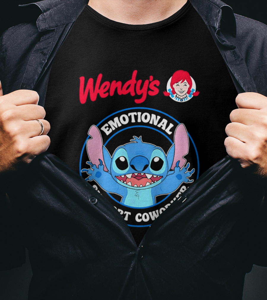 Wendy's Emotional Support Coworker Stitch Bluey T-Shirt