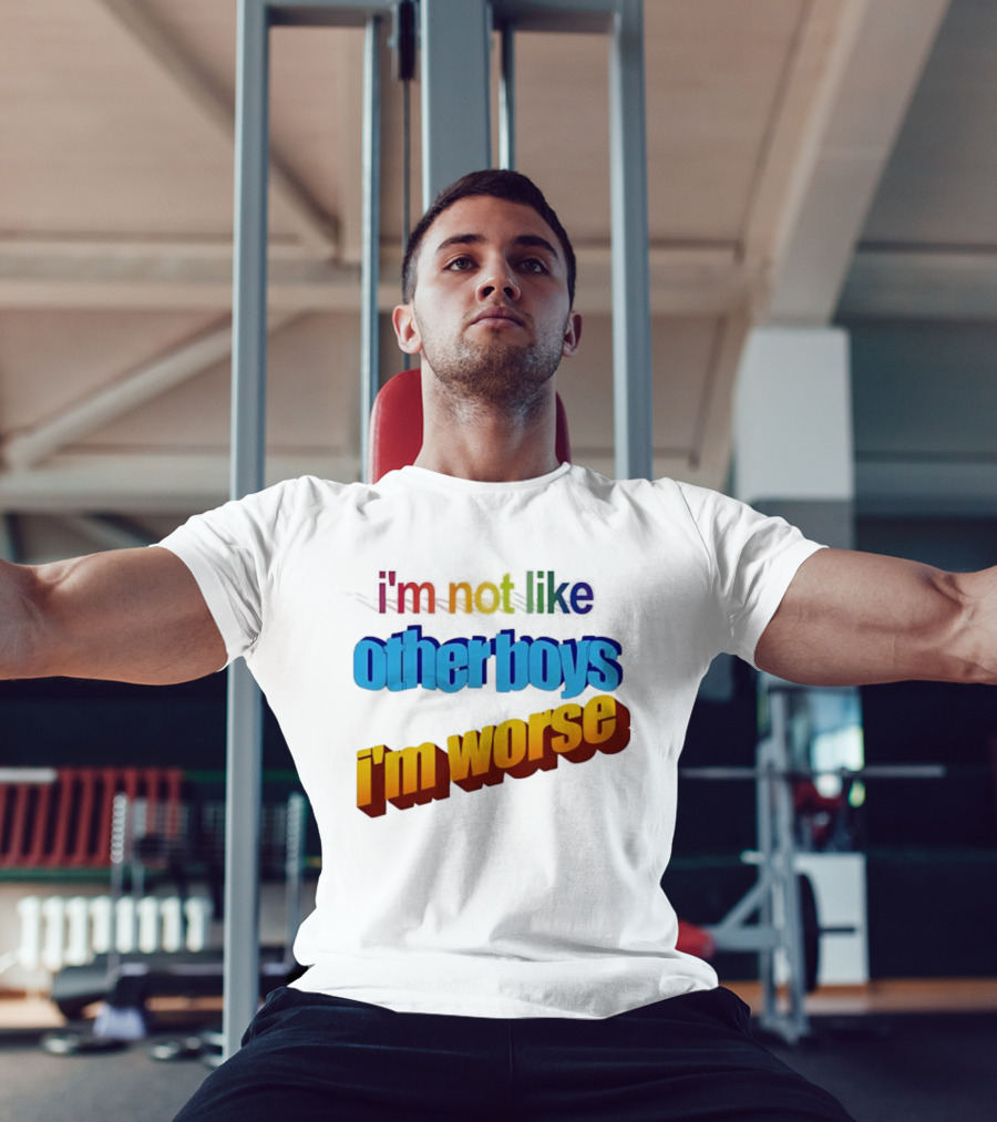 I'm Not Like Other Boys I'm Worse Retro Rainbow T-Shirt