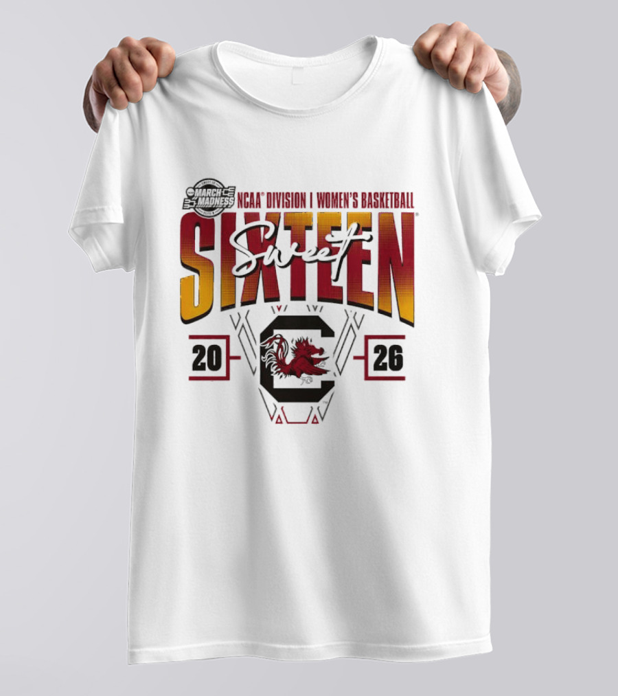 Sweet Sixteen South Carolina Gamecocks 2026 NCAA Women's Basketball March Madness Tournament T-Shirt