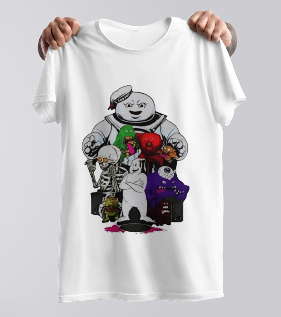 Stay Puft Marshmallow Man Ghostbusters Monster Group Characters T-Shirt