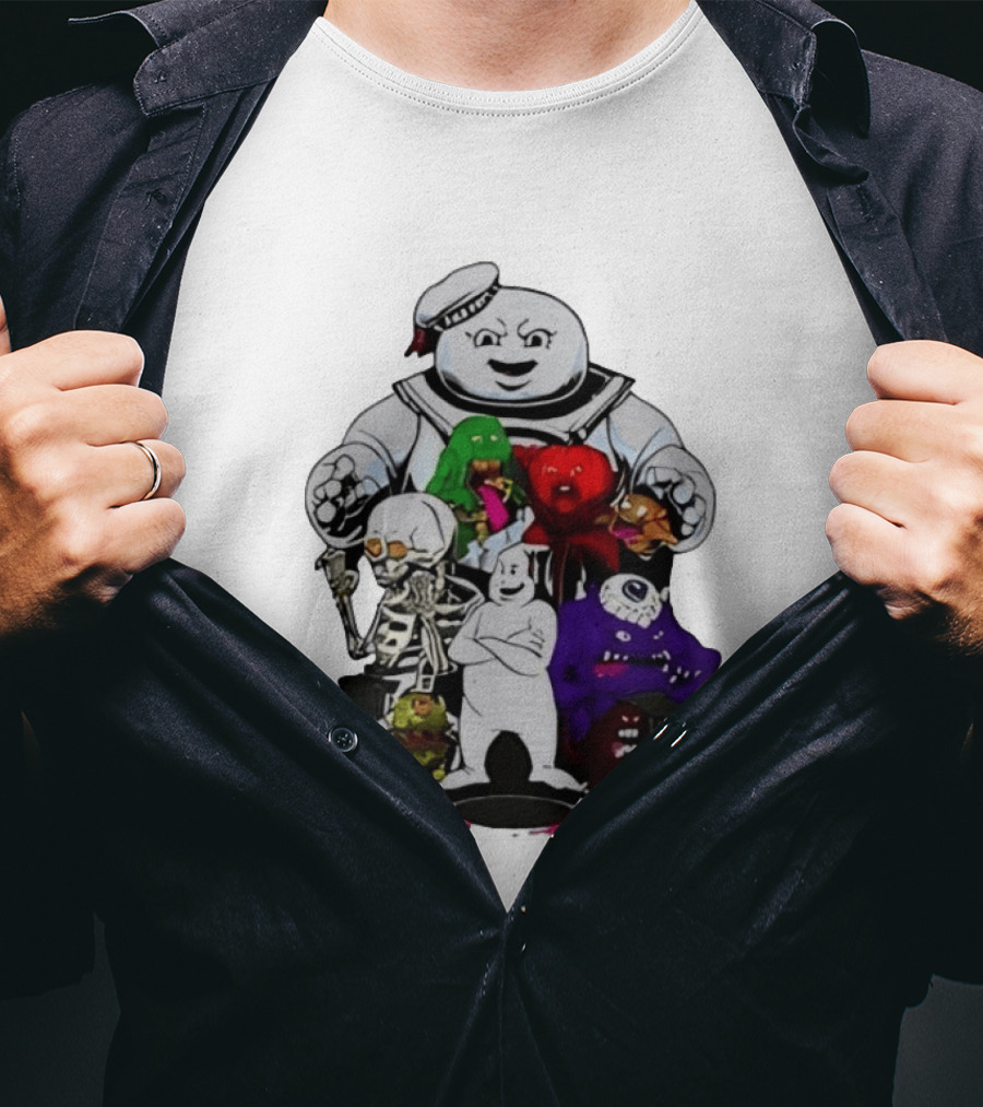 Stay Puft Marshmallow Man Ghostbusters Monster Group Characters T-Shirt