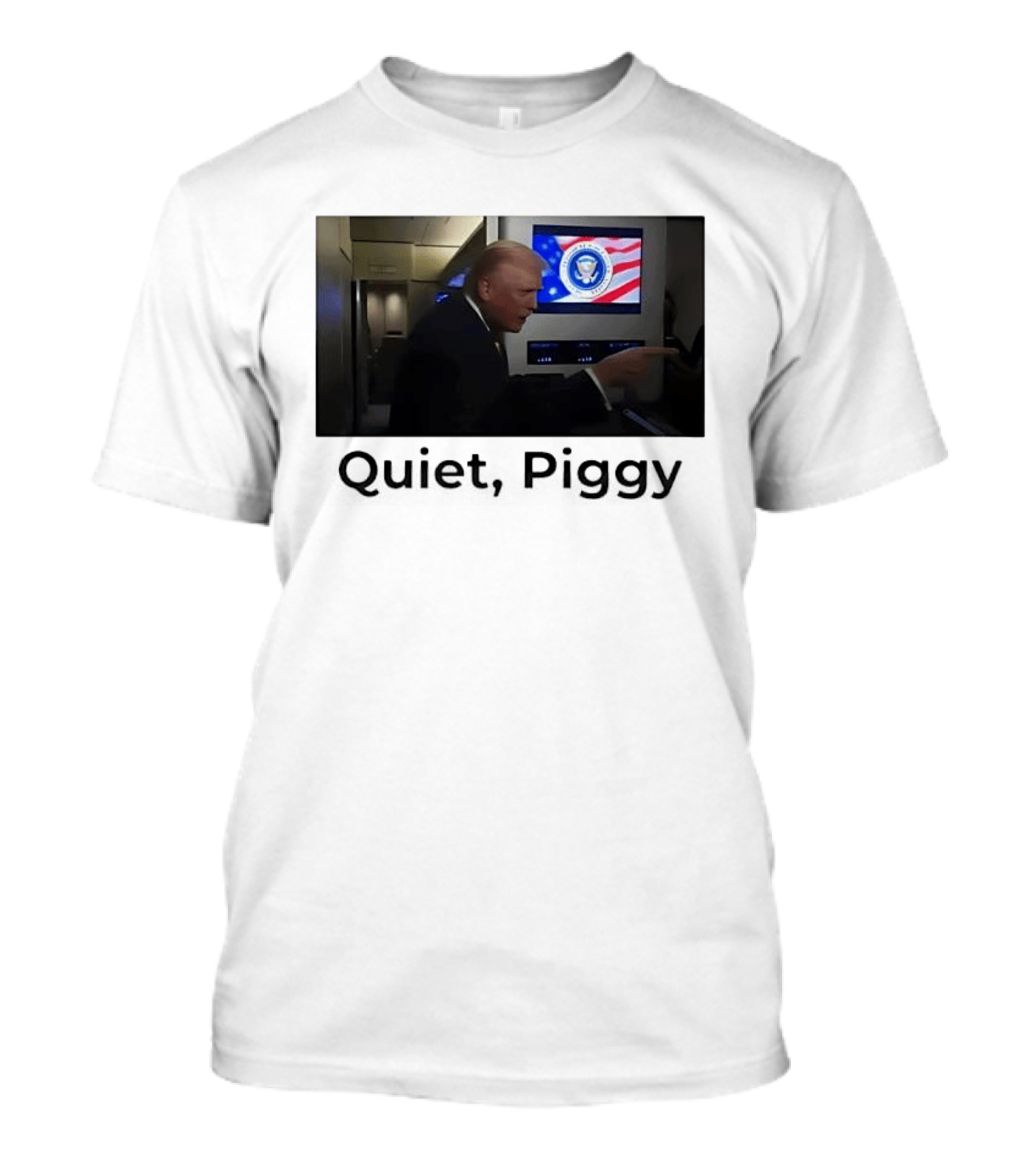 Quiet Piggy Presidential Seal Airplane Scene T-Shirt