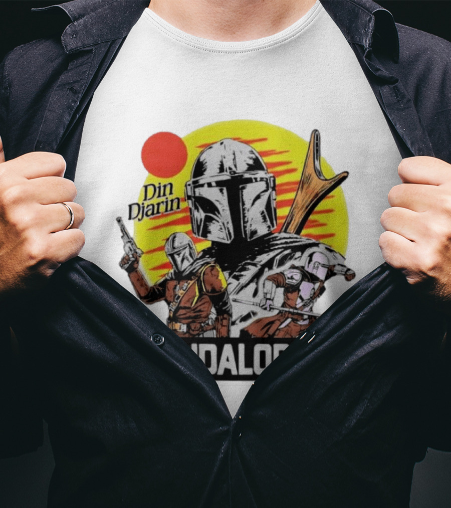 The Mandalorian Din Djarin Star Wars Retro Comic T-Shirt