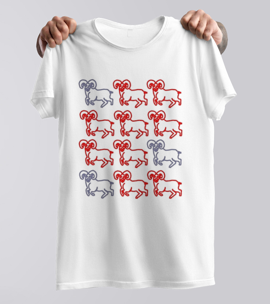 Ram Zodiac Aries Red Blue T-Shirt