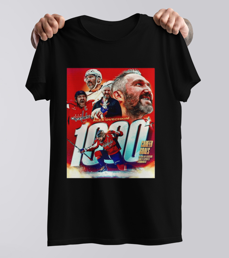 Alex Ovechkin Capitals 1000 Career Goals Iconic NHL T-Shirt