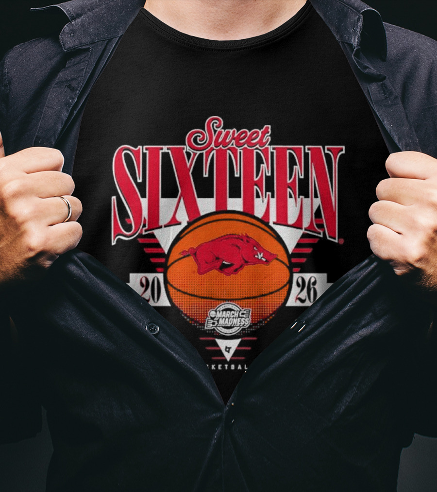 Arkansas Razorbacks Basketball 2026 Sweet Sixteen T-Shirt