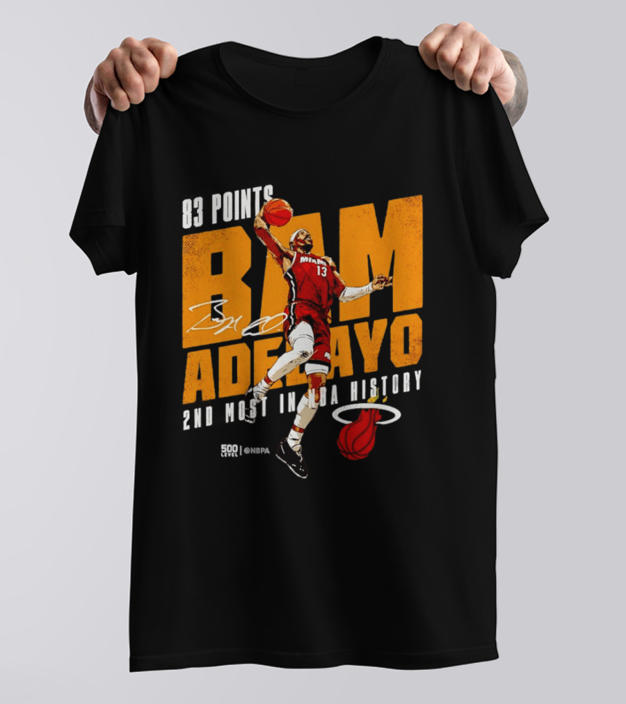 83 Points Bam Adebayo Miami Heat 2nd Most In NBA History T-Shirt