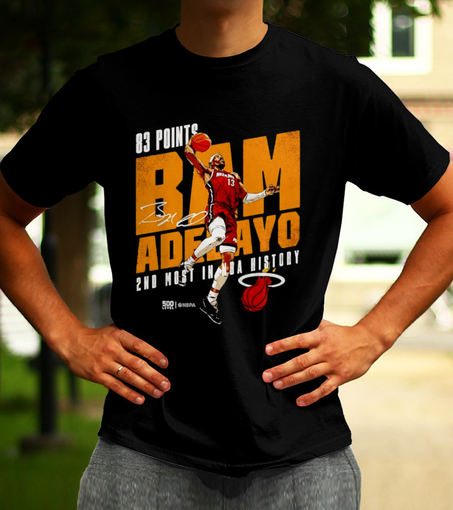 83 Points Bam Adebayo Miami Heat 2nd Most In NBA History T-Shirt