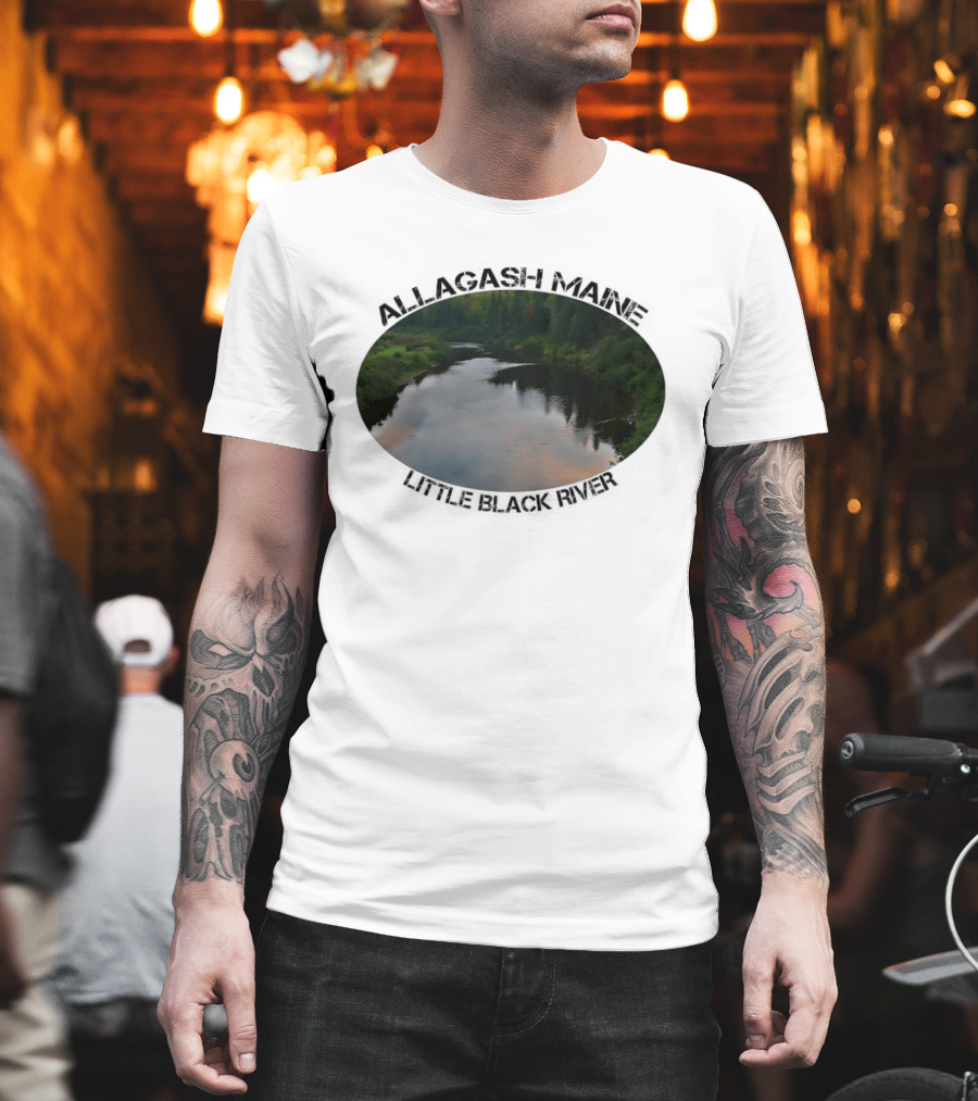 Allagash Maine Little Black River Scenic Photography Oval Frame Landscape T-Shirt